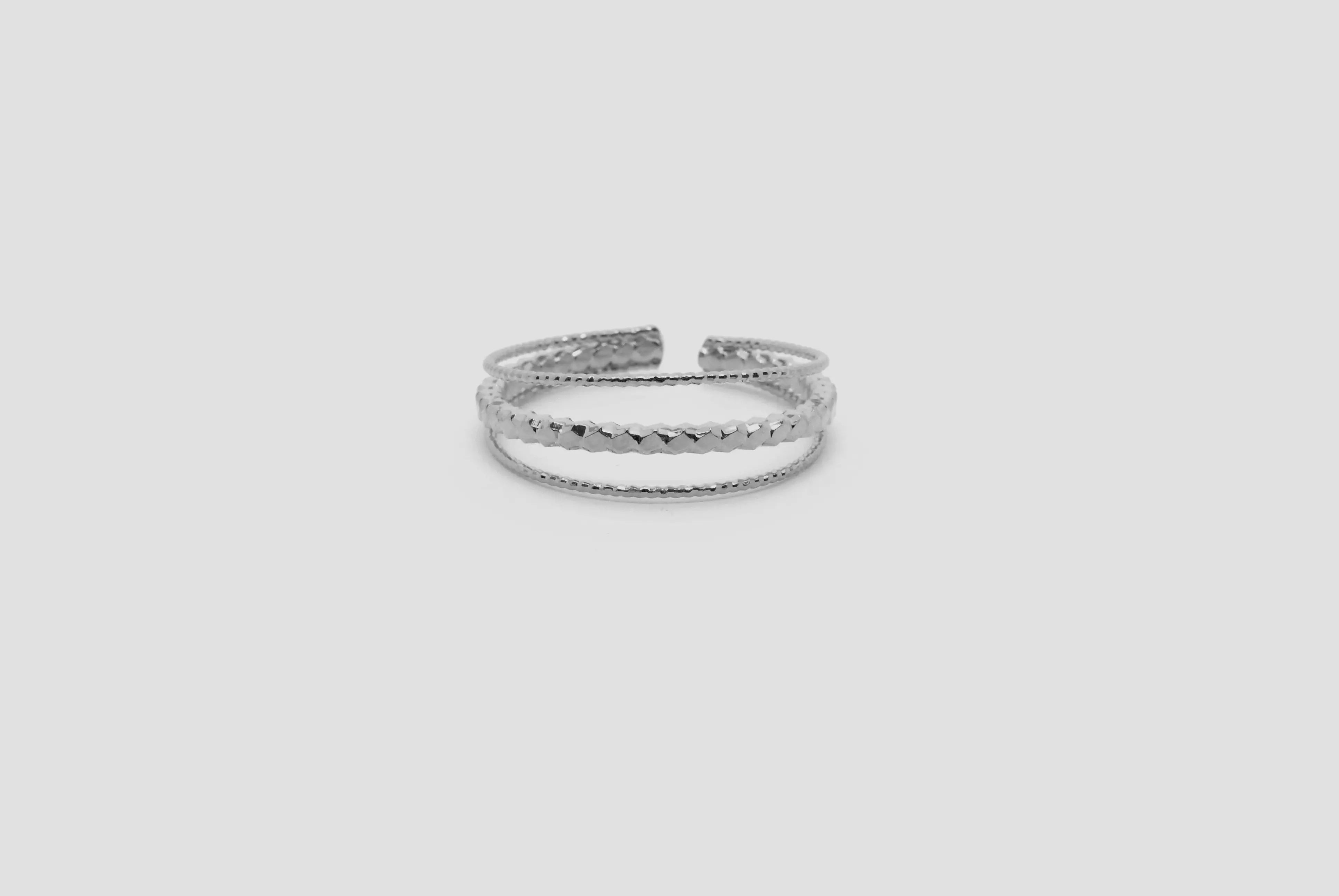 gauhart bijoux bague triple ajustable plaqué argent